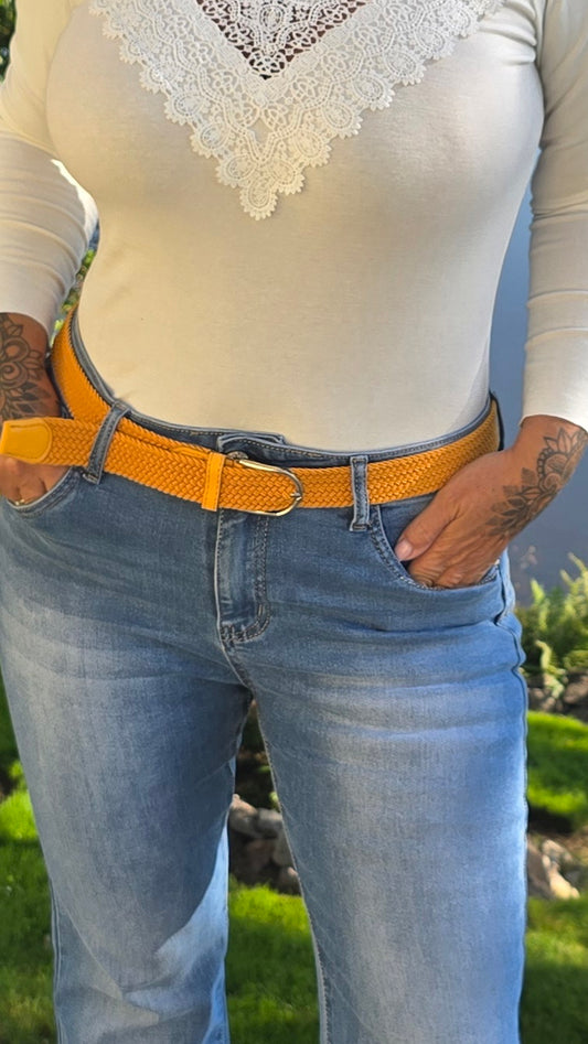 Olivia Stretch Belt Mustard