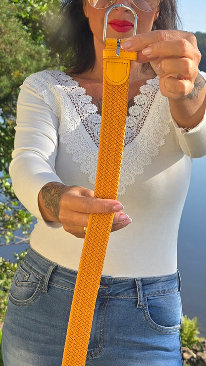 Olivia Stretch Belt Mustard