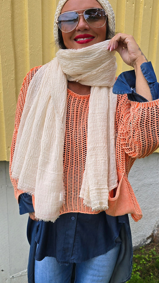 Nelly skjerf lys beige