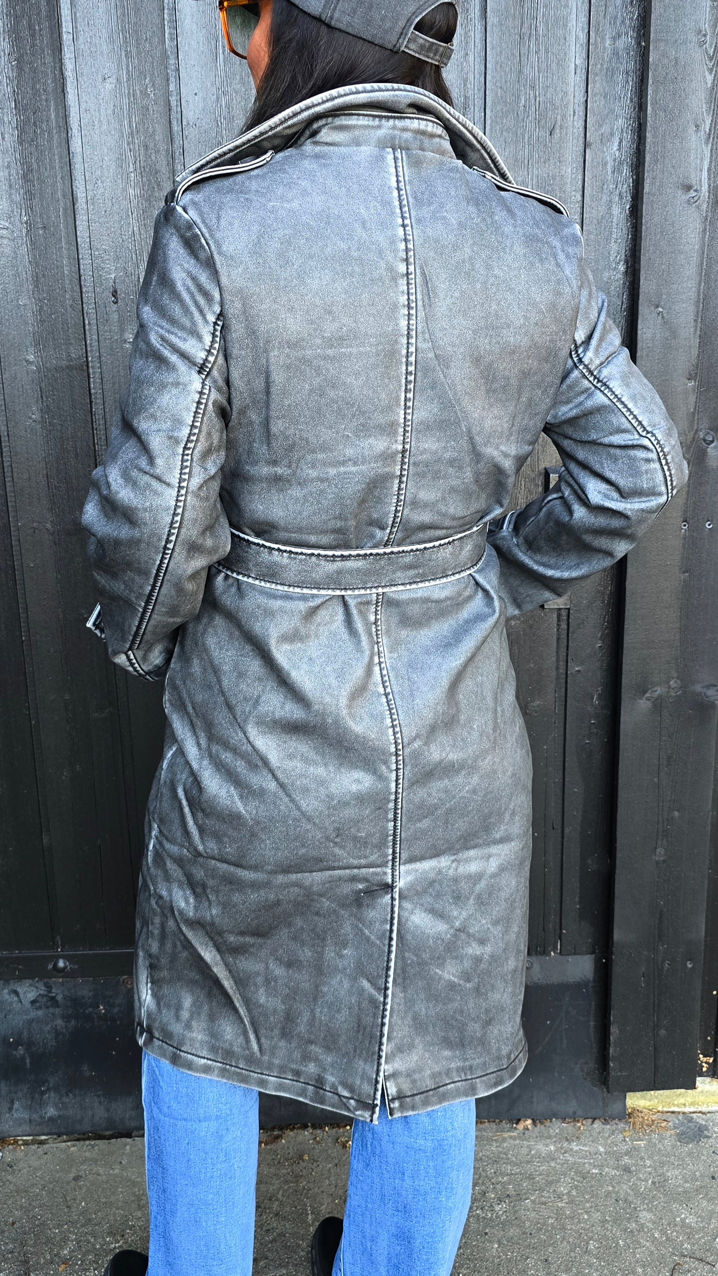 Ella lang jakke grå