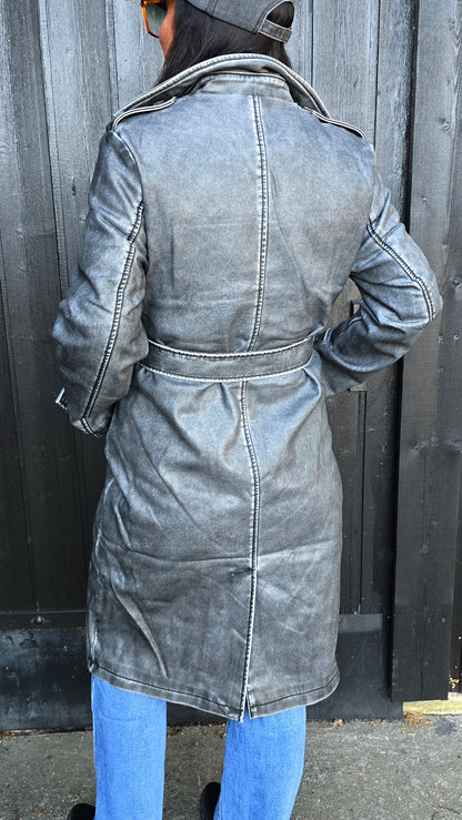 Ella lang jakke grå