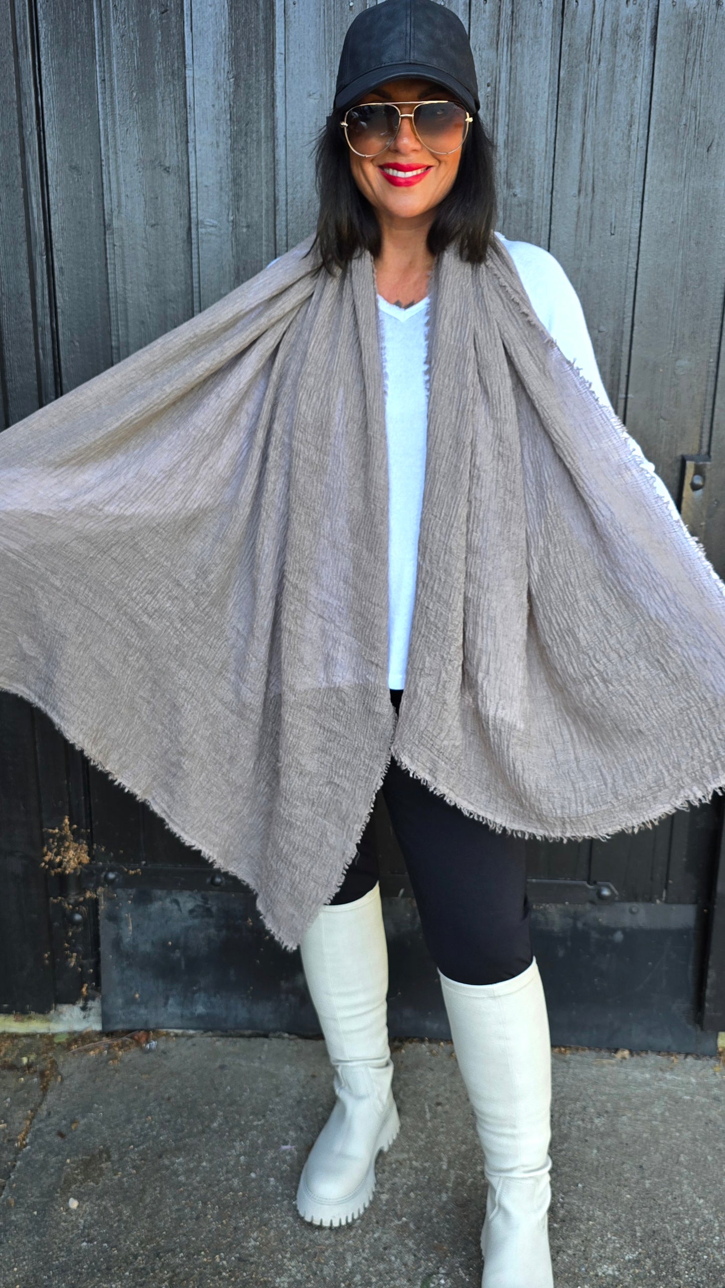 Nelly skjerf taupe