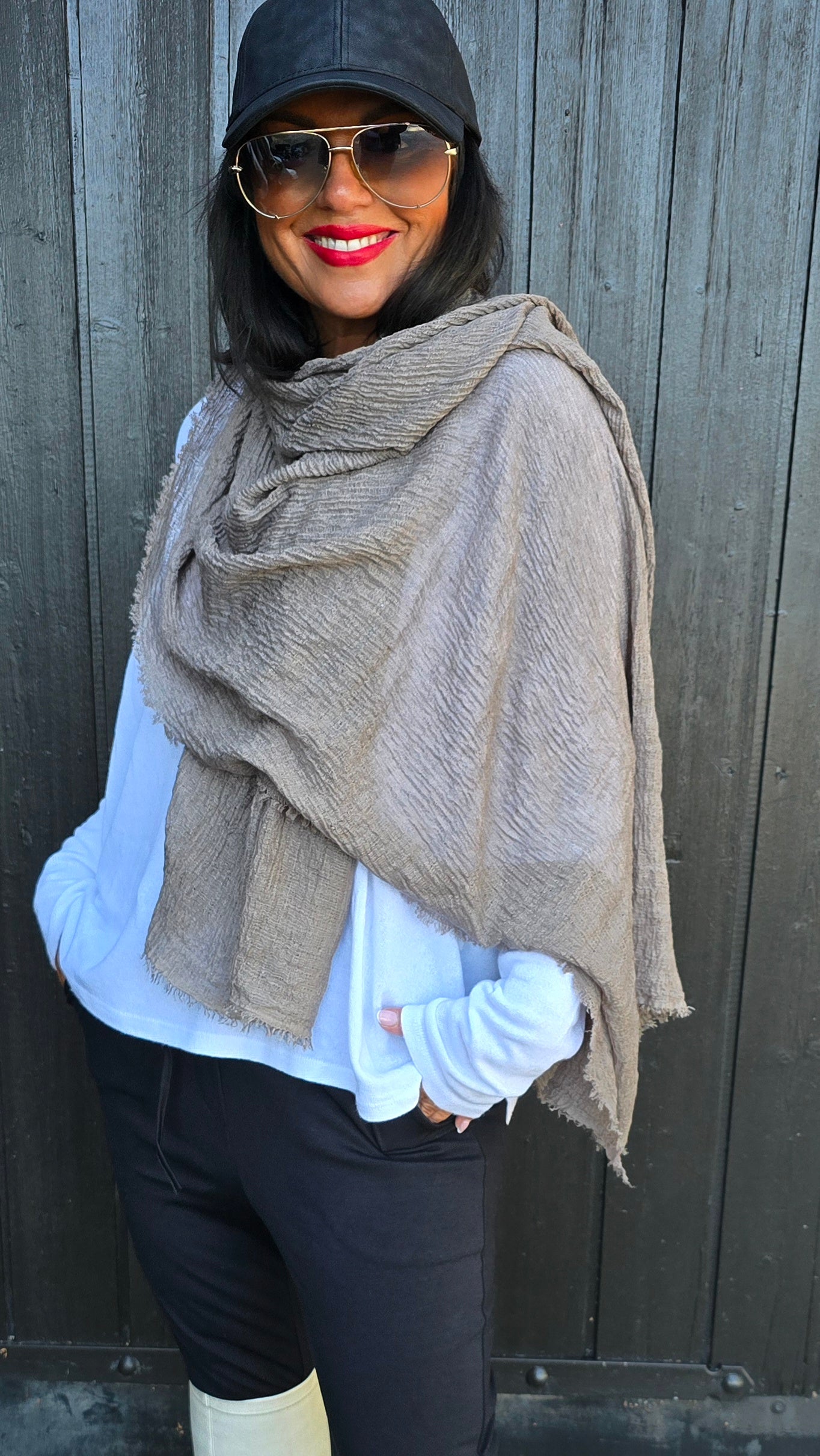 Nelly skjerf taupe
