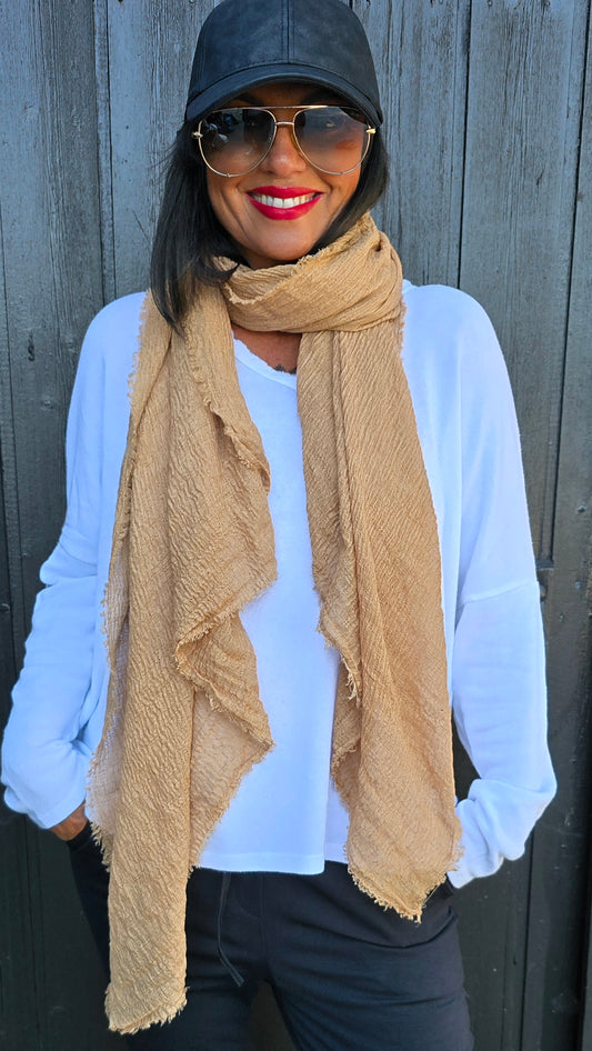 Nelly skjerf camel