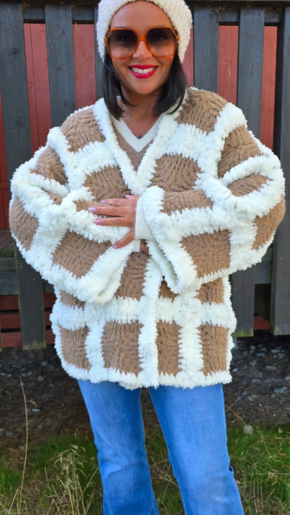 Abigail jakke camel/hvit