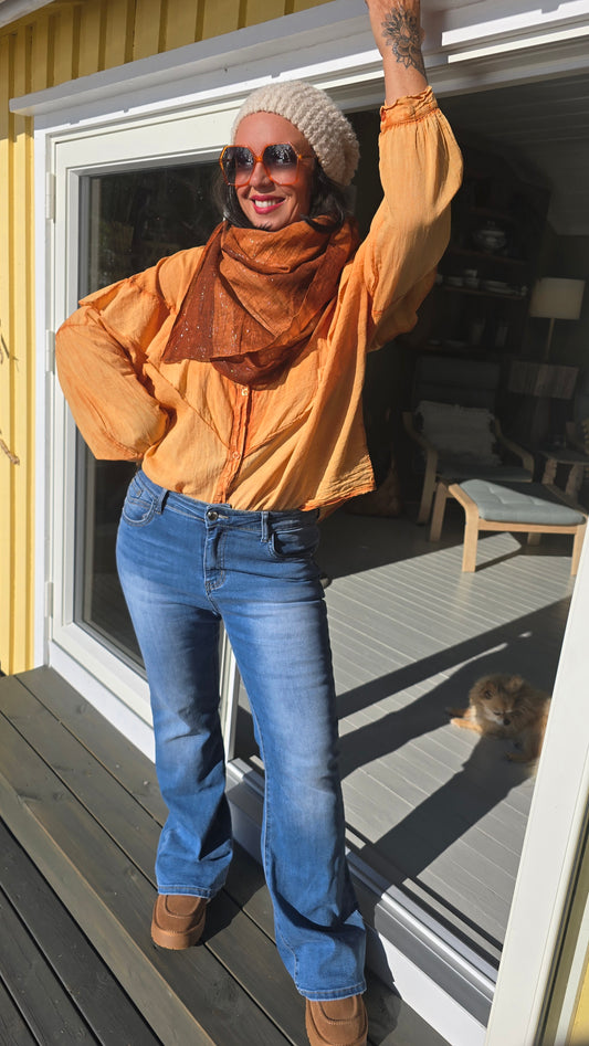 Nova flared jeans blå