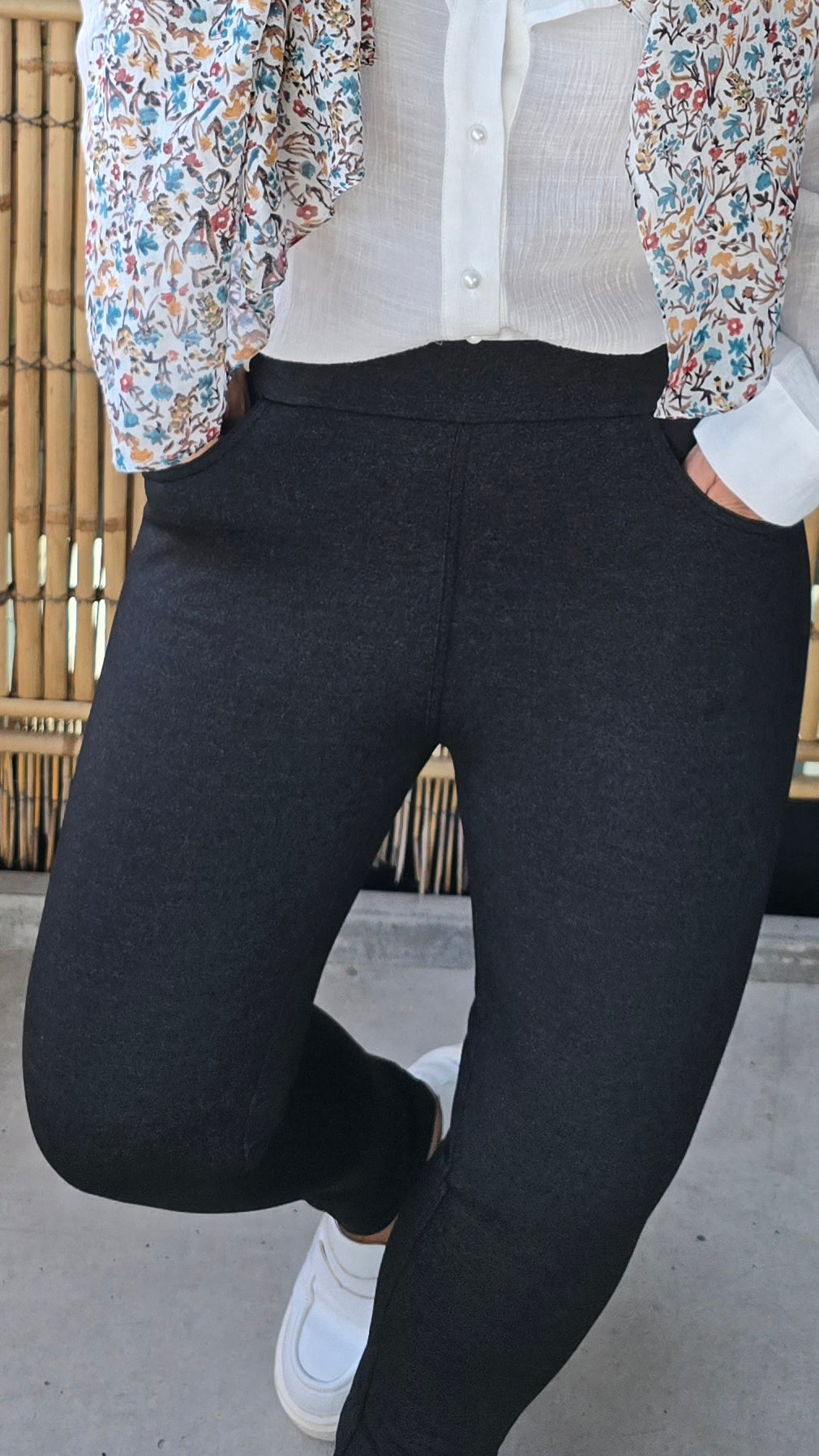 Wendy leggings bukse gråsvart