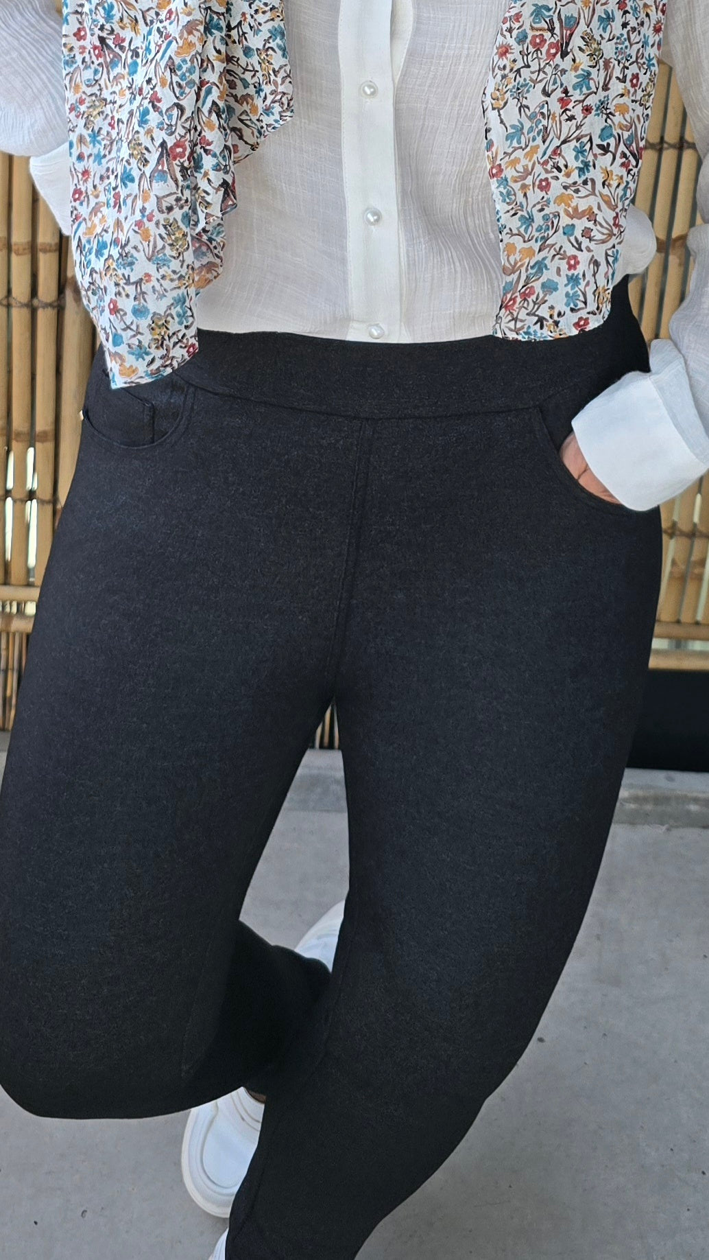 Wendy leggings bukse gråsvart
