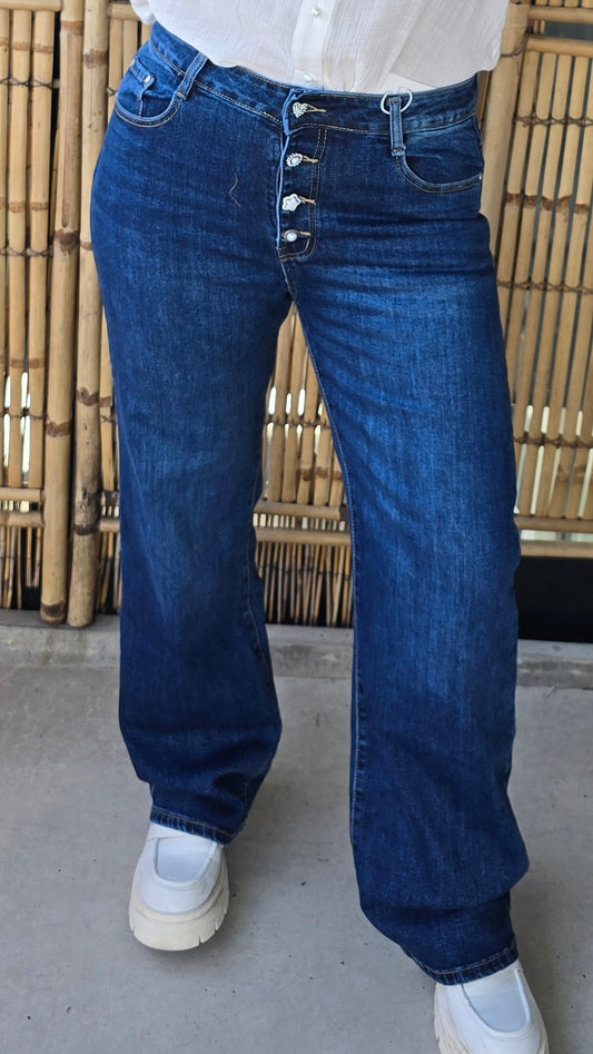 Zara jeans mørk blå med vide ben
