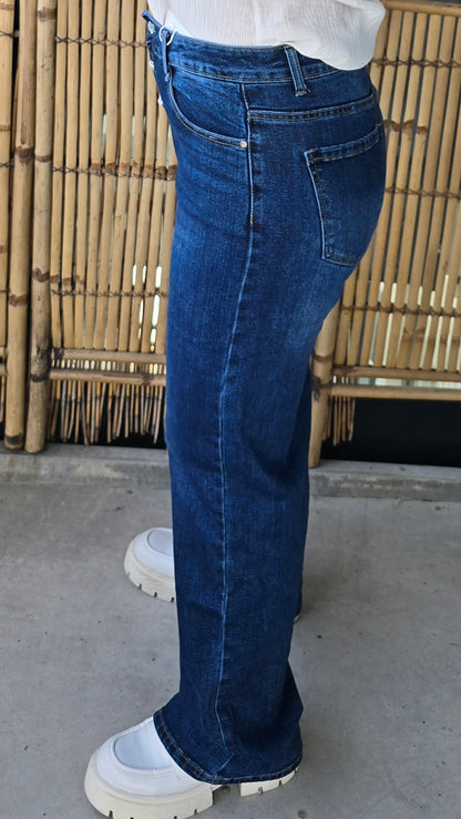 Zara jeans mørk blå med vide ben