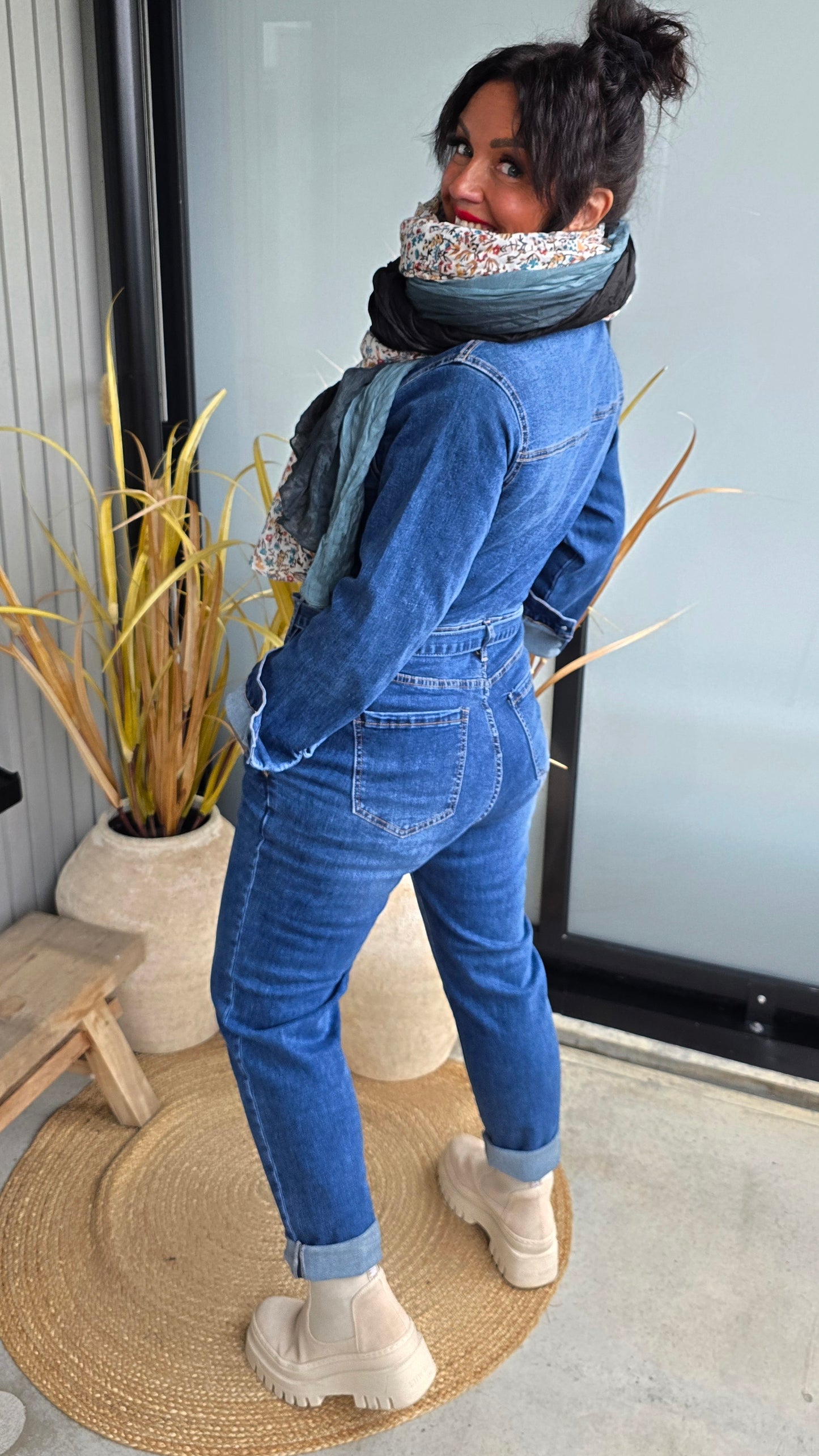 Scarlo jumpsuit denim blå