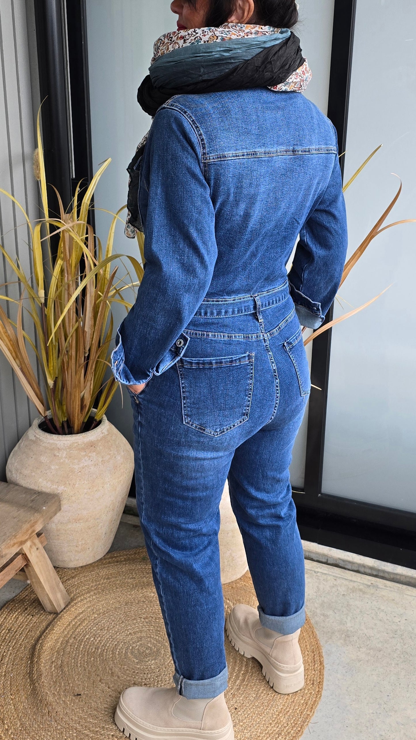 Scarlo jumpsuit denim blå