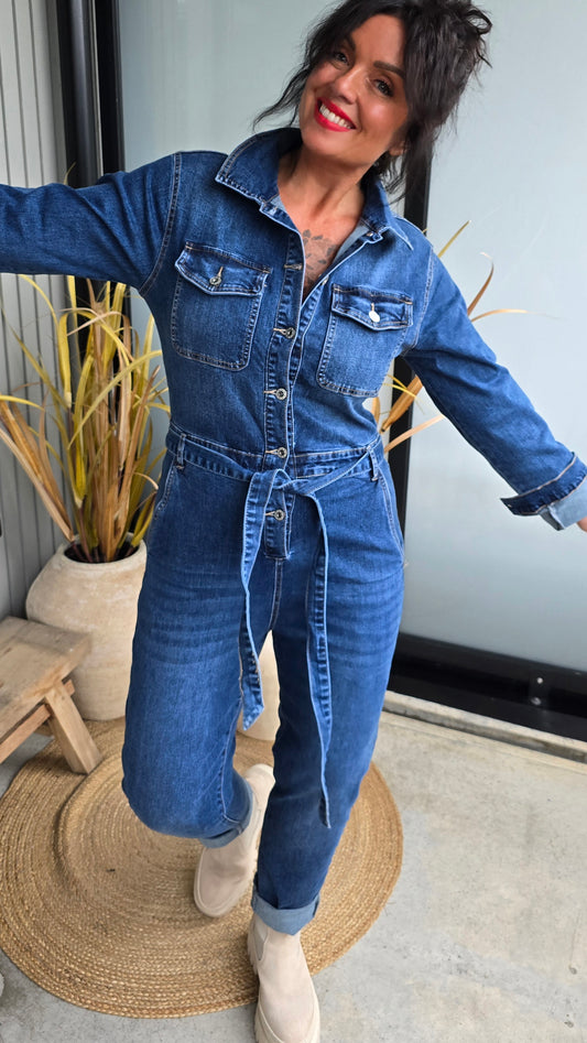 Scarlo jumpsuit denim blå
