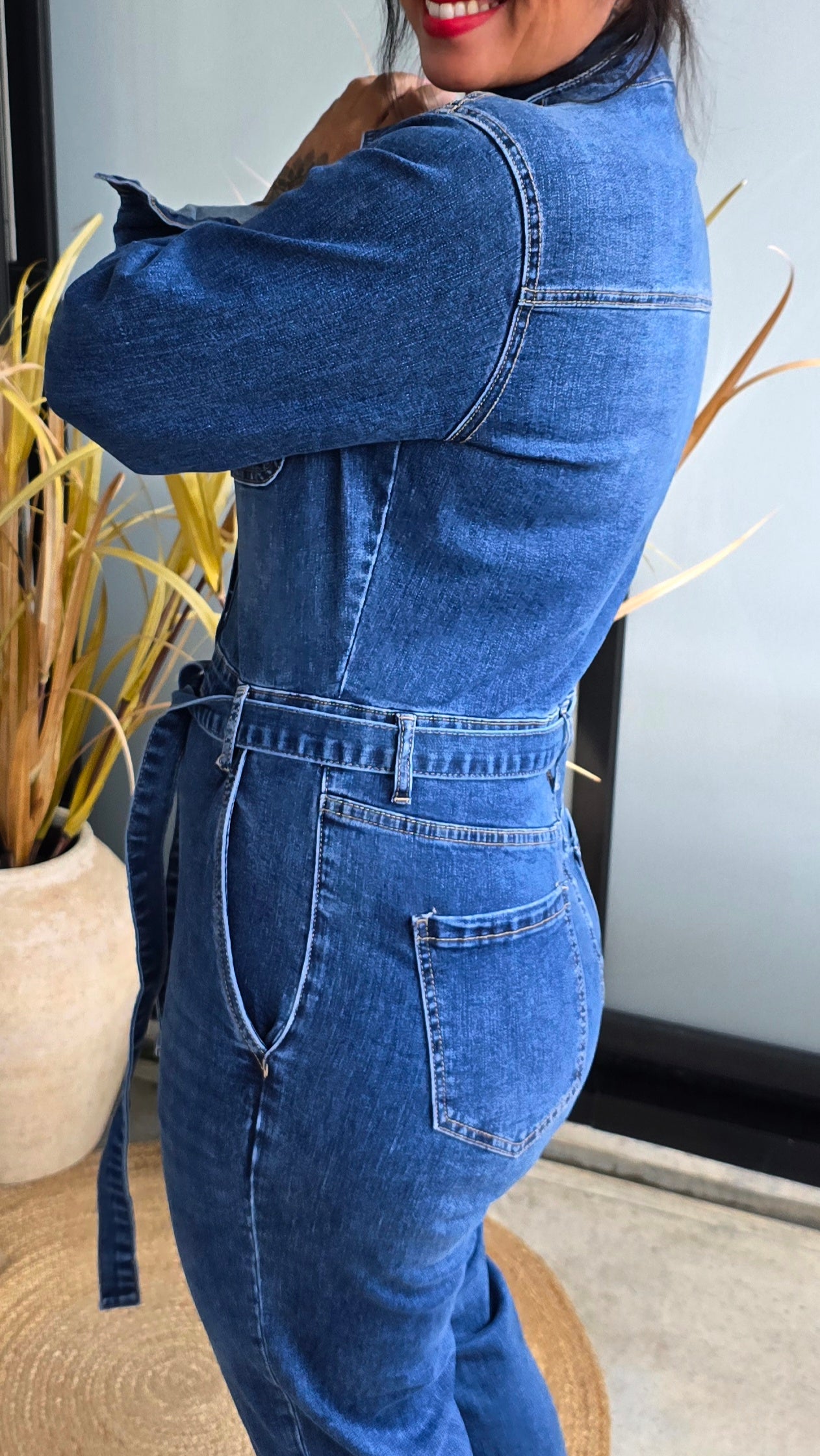 Scarlo jumpsuit denim blå