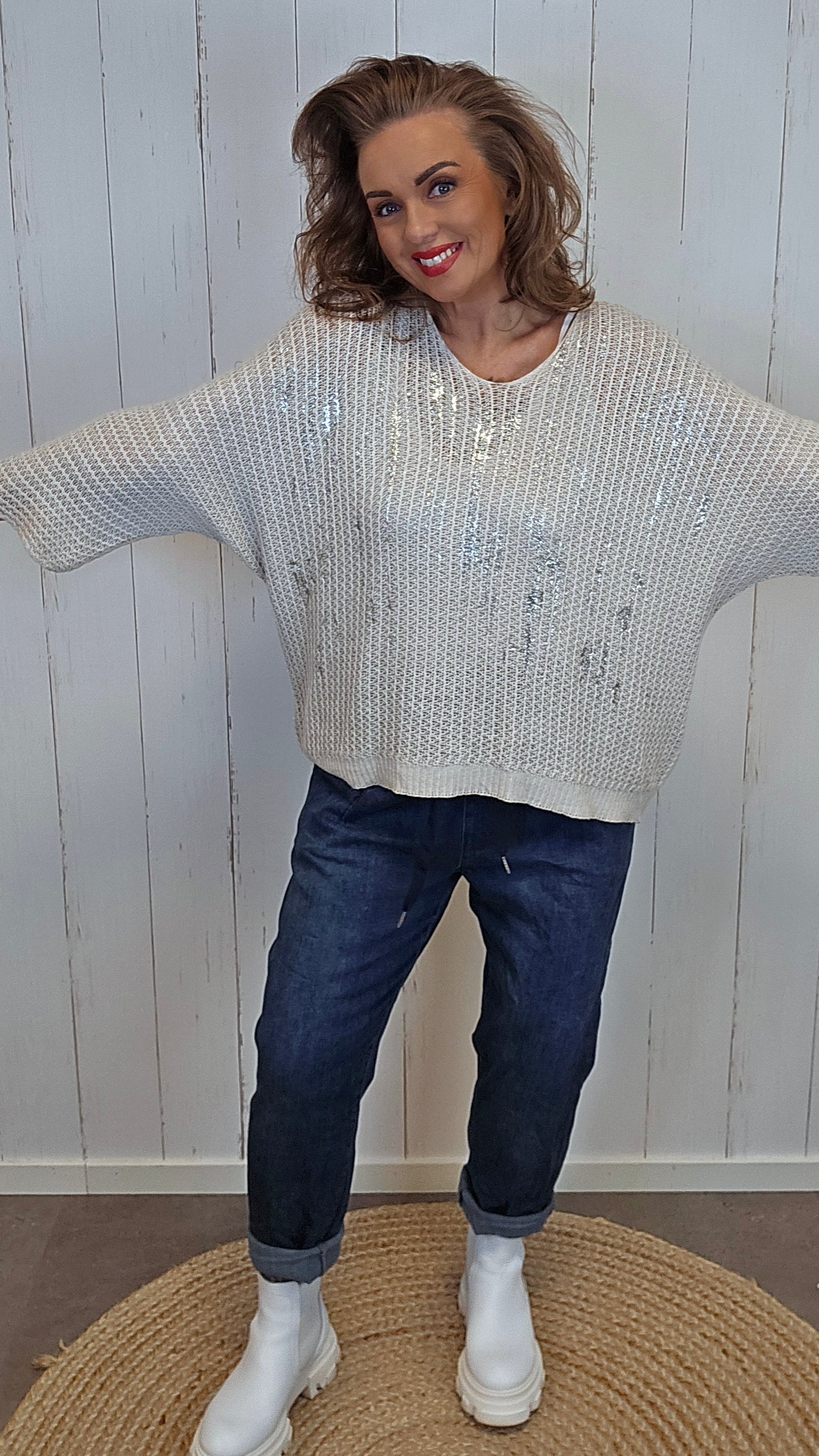 Hedda strikket topp natur