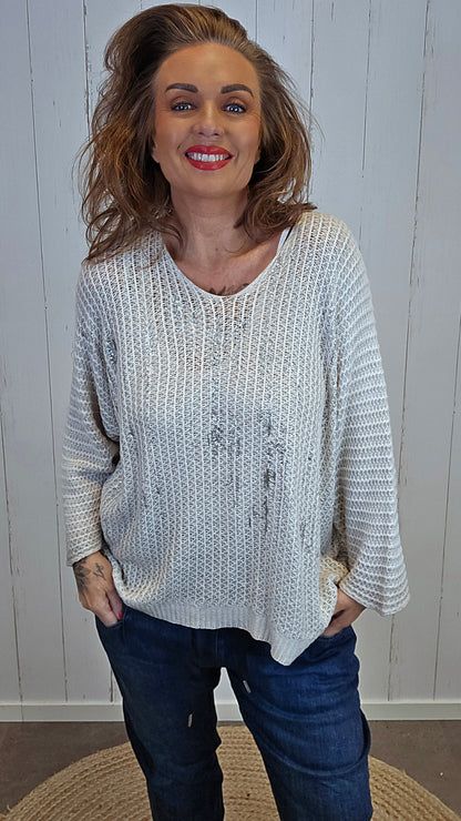 Hedda strikket topp natur