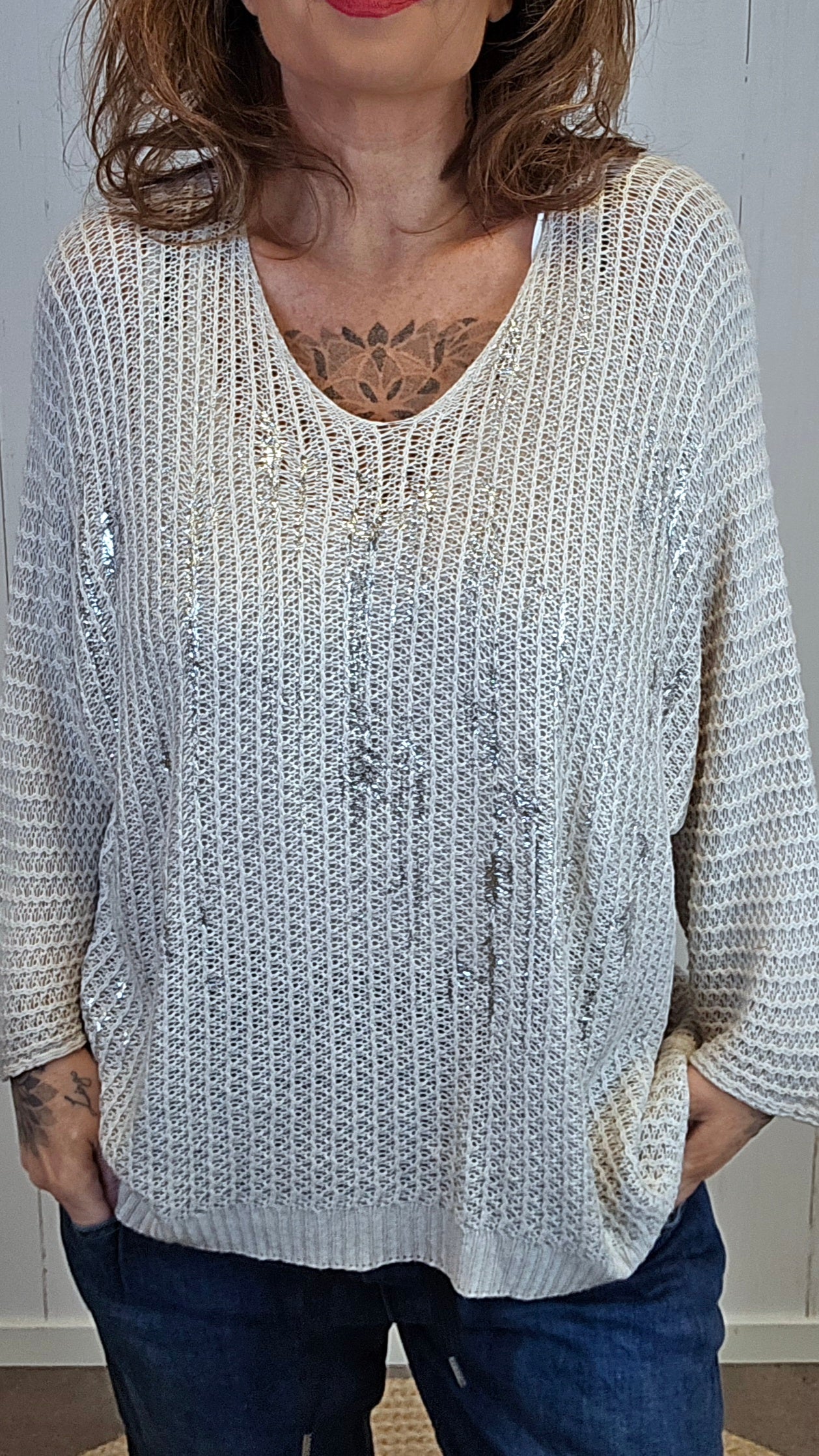 Hedda strikket topp natur