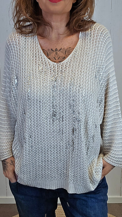 Hedda strikket topp natur