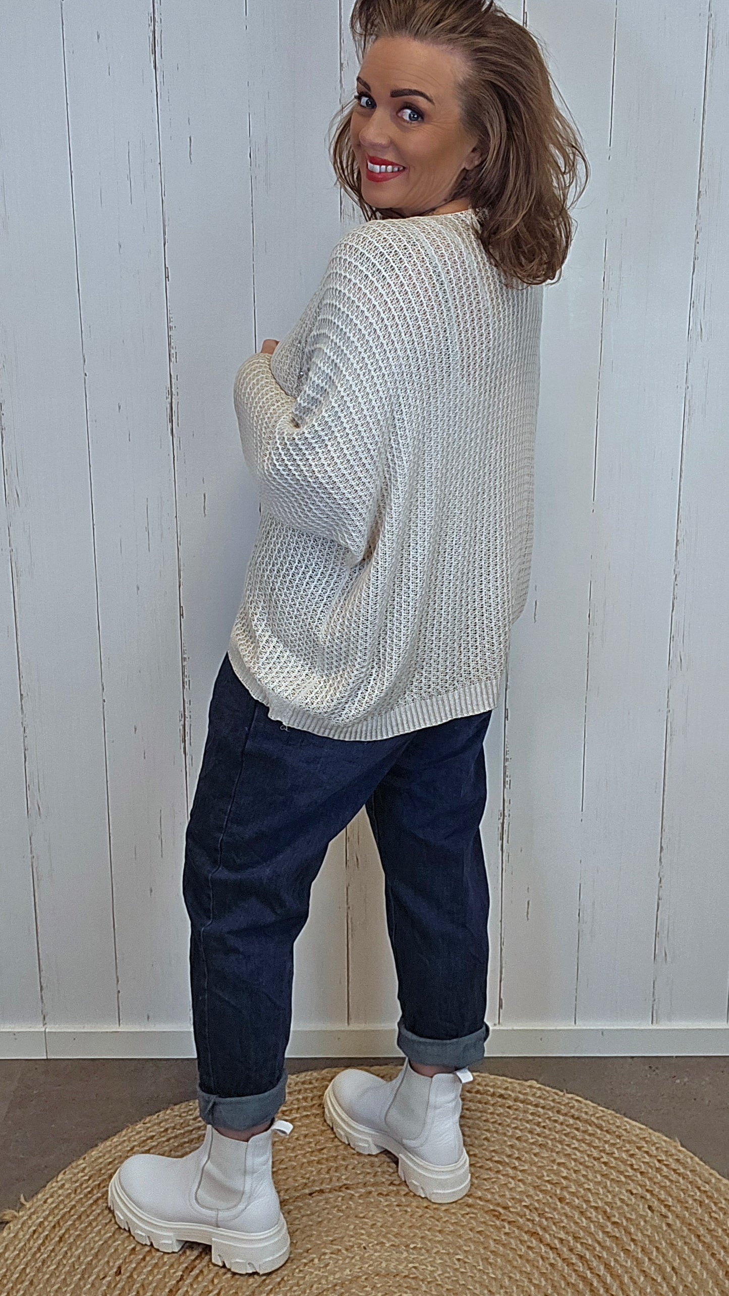 Hedda strikket topp natur