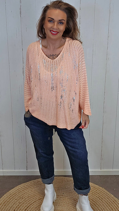 Hedda strikket topp lys orange