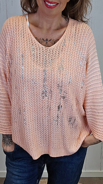 Hedda strikket topp lys orange