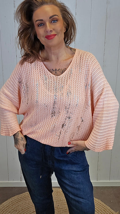 Hedda strikket topp lys orange