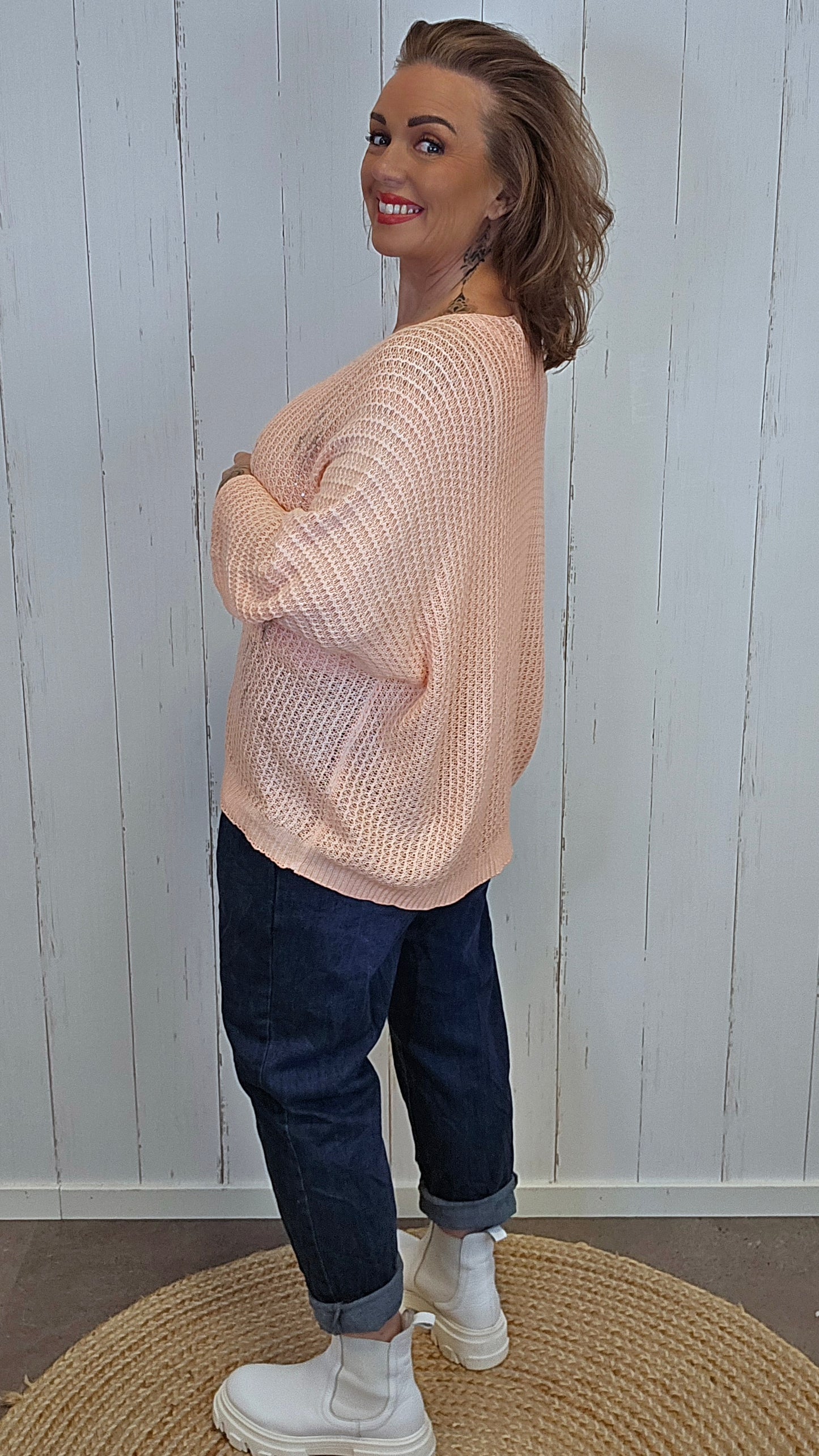 Hedda strikket topp lys orange