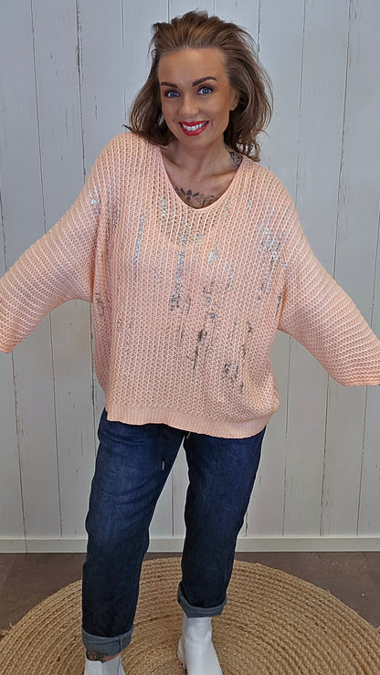 Hedda strikket topp lys orange
