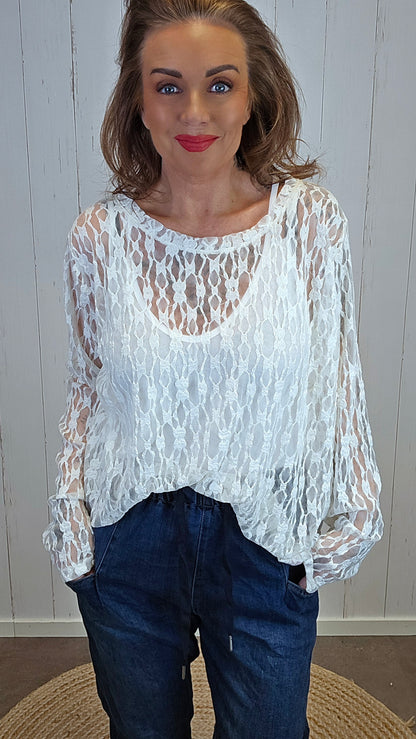 Ida blondetopp offwhite