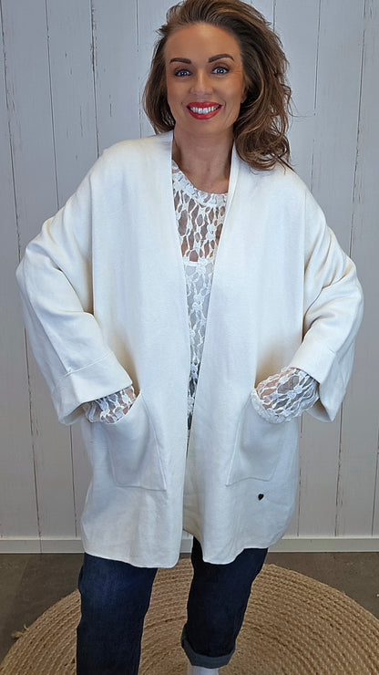 Olivia open cardigan offwhite