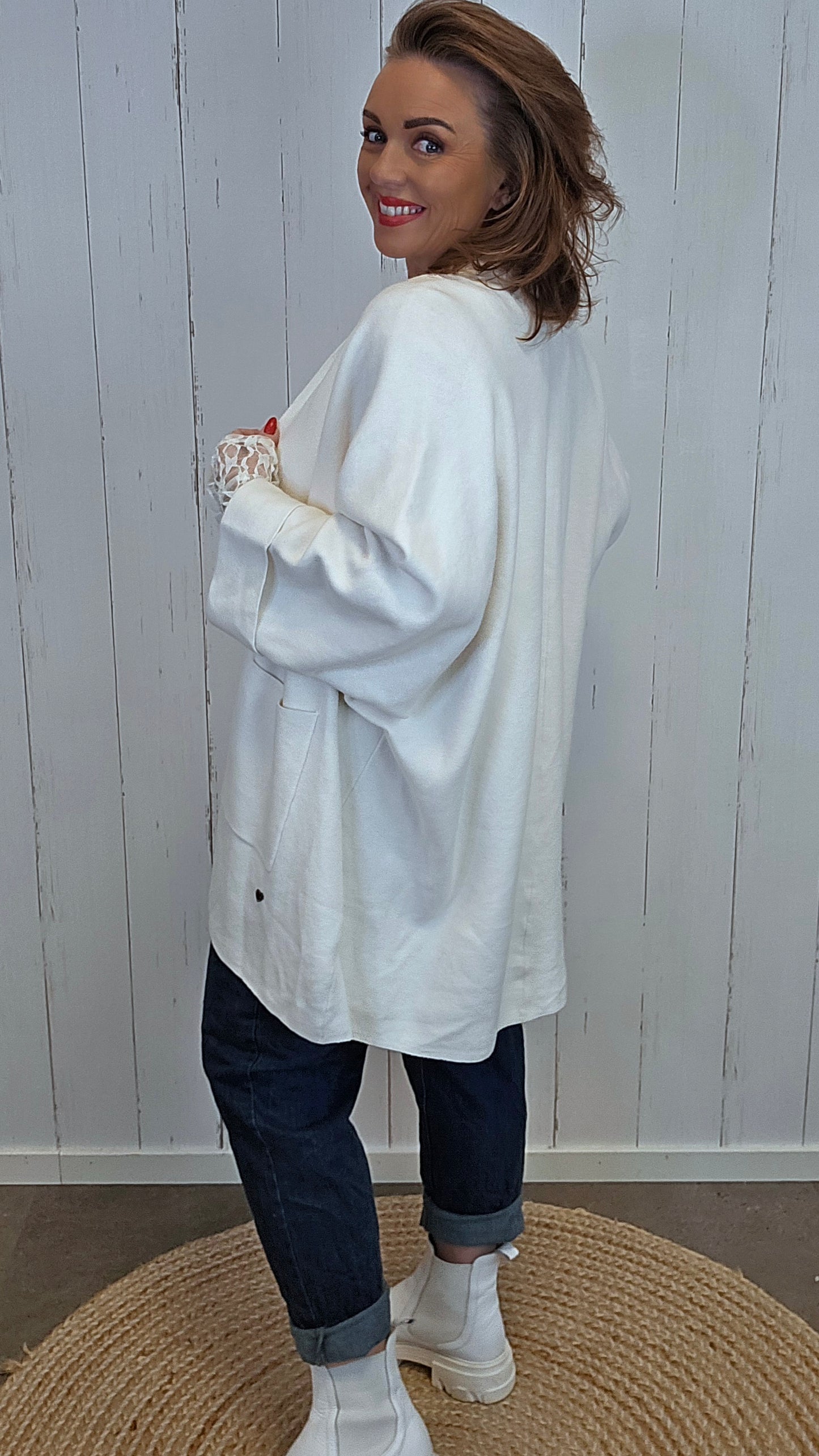Olivia open cardigan offwhite