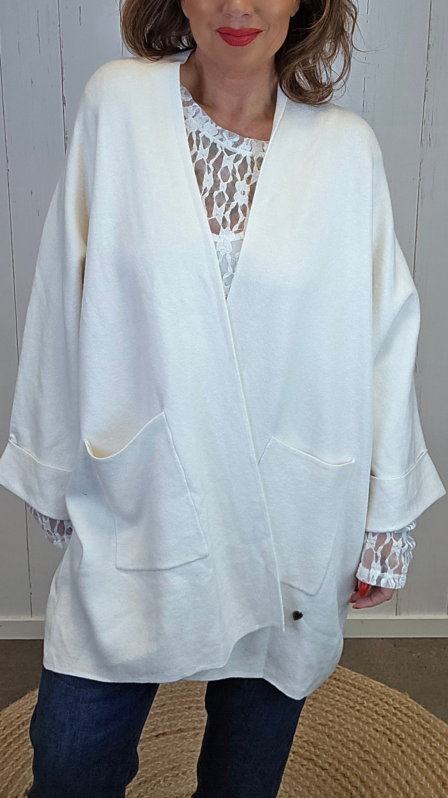 Olivia open cardigan offwhite
