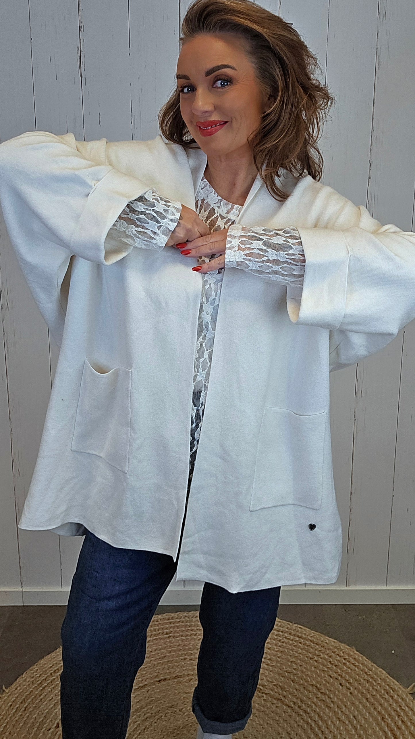 Olivia open cardigan offwhite