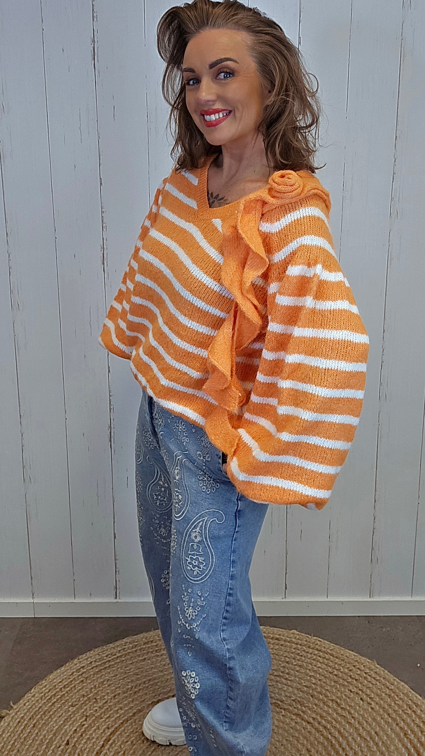 Frida stripet strikkegenser