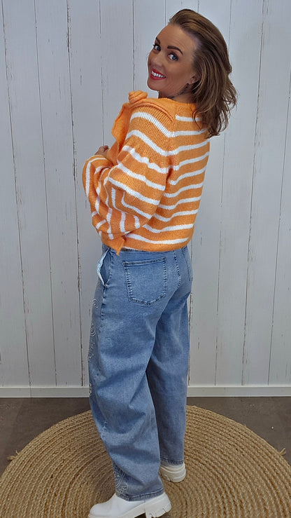 Frida stripet strikkegenser