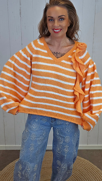 Frida stripet strikkegenser