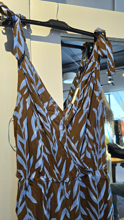 Vicky jumpsuit blå og brun