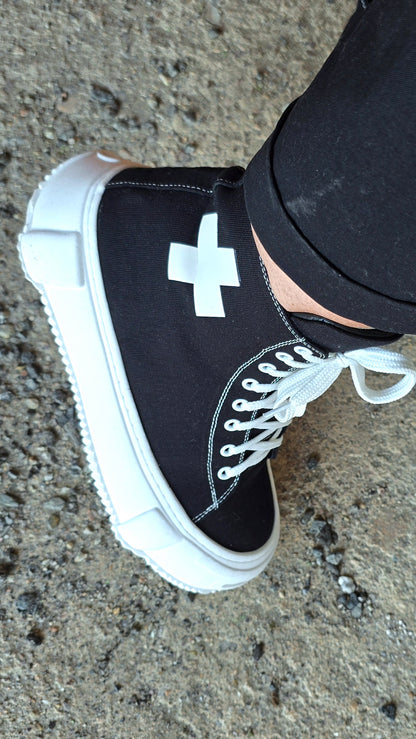 Plü sneakers canvas svart