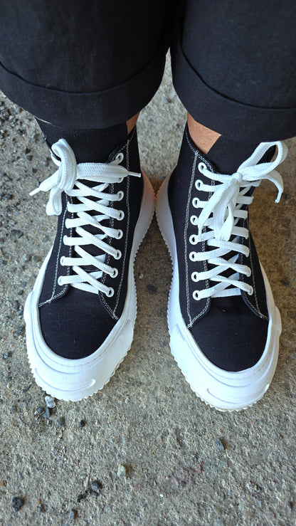 Plü sneakers canvas svart