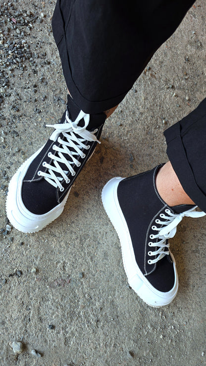 Plü sneakers canvas svart