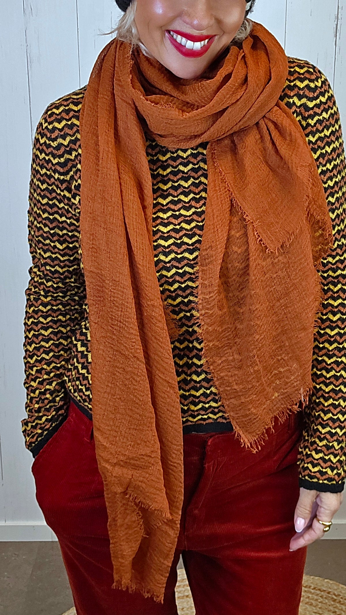 Izzy skjerf terracotta