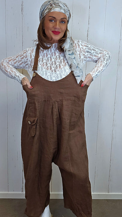 Hedda lin jumpsuit brun
