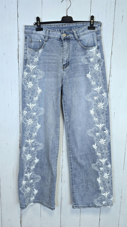 Carol jeans med blonder