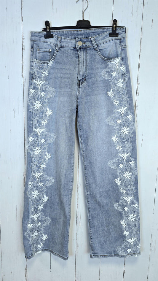 Carol jeans med blonder