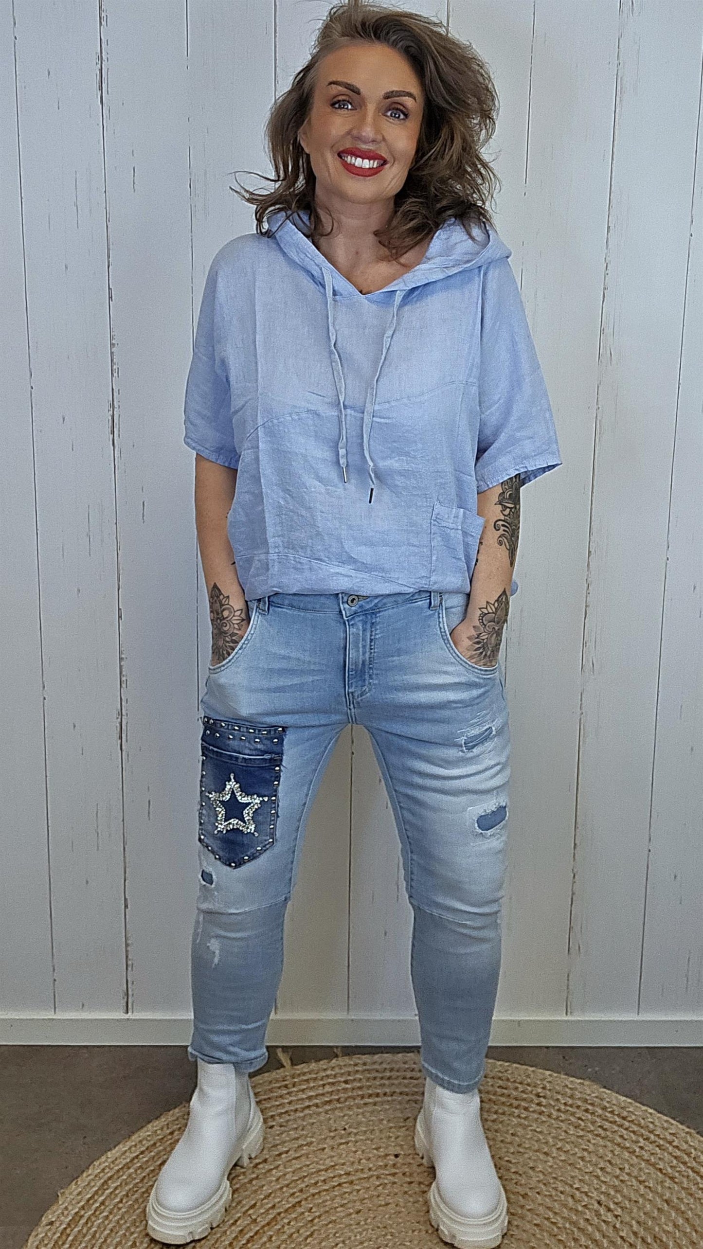 Frida dekorert denimjeans