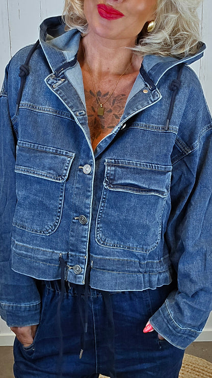 Alysa denim Hettejakke