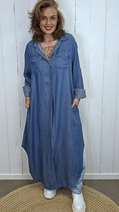 Peggy skjorte kjole blå