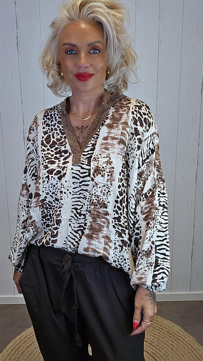 Isabella bluse med print