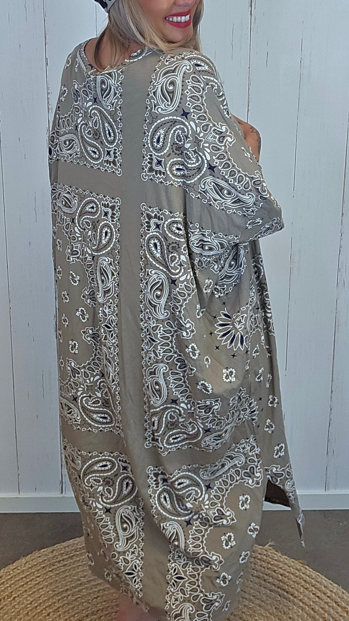 T-skjortekjole med print taupe