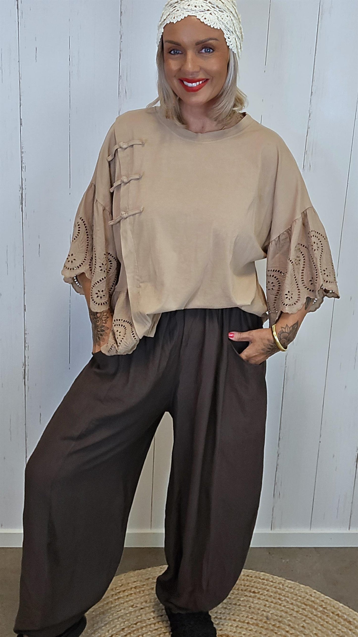 Amalia topp camel